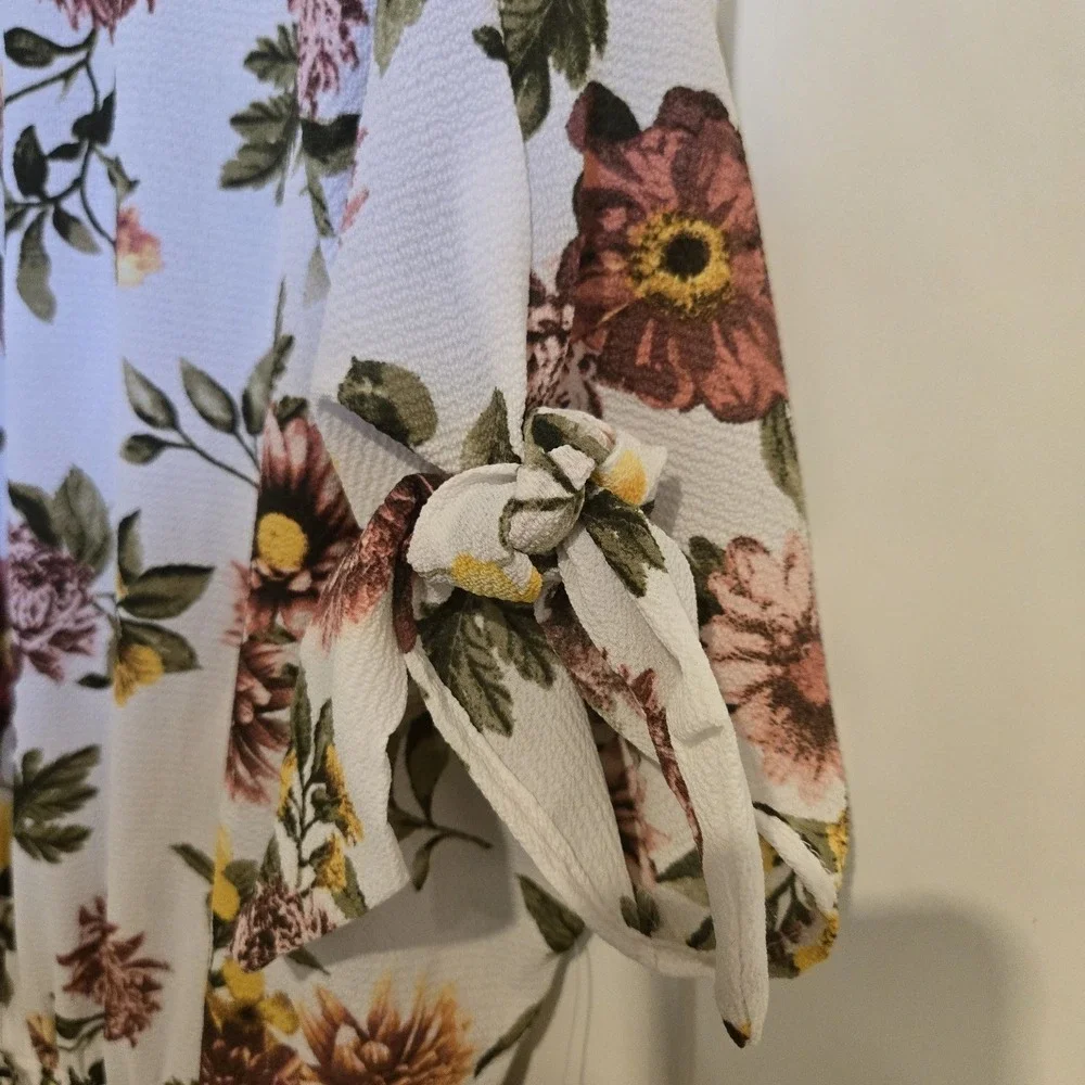 NWT J Is For Justify‎ Dress Womans XL Floral Zipper Mini Feminine Drawstring